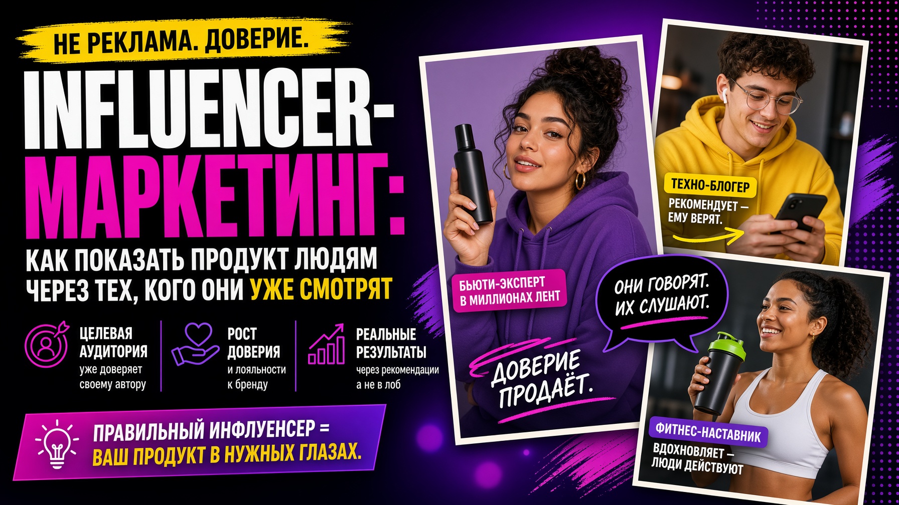 Influencer-маркетинг: как показать продукт людям через тех, кого они уже смотрят