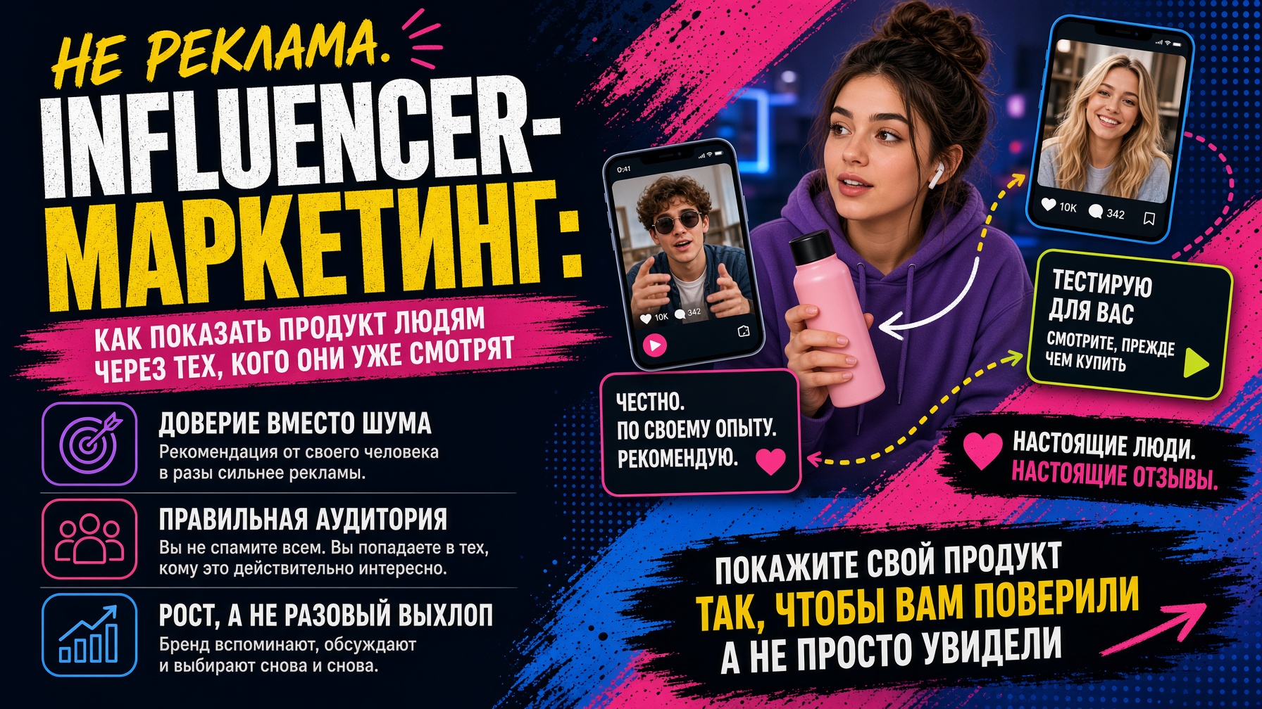 Influencer-маркетинг: как показать продукт людям через тех, кого они уже смотрят