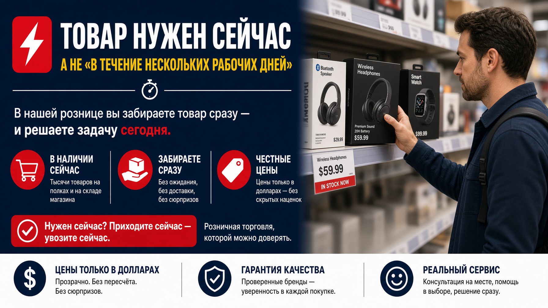 Розничная торговля: когда товар нужен сейчас, а не «в течение нескольких рабочих дней»