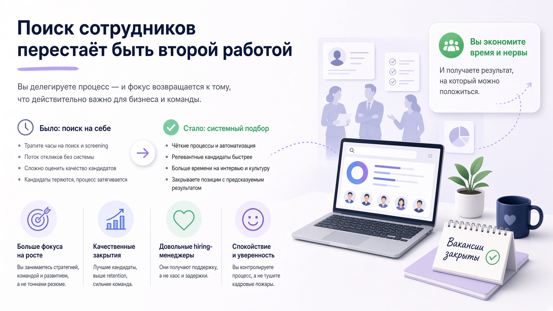 HR и подбор персонала: что меняется, когда поиск сотрудников перестаёт быть вашей второй работой