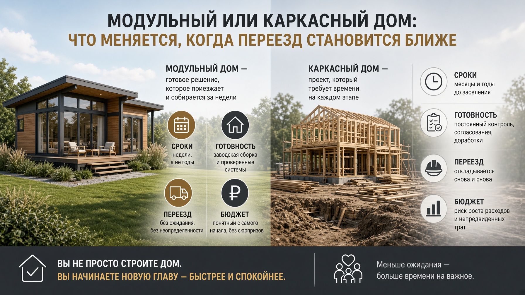 Модульный или каркасный дом: что меняется, когда не приходится годами ждать переезда